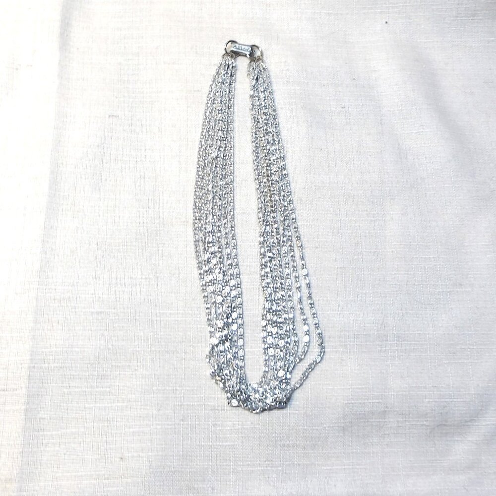 * Celebrity * NECKLACE / 8 Rows of Fine Chain - Approx 8" Length